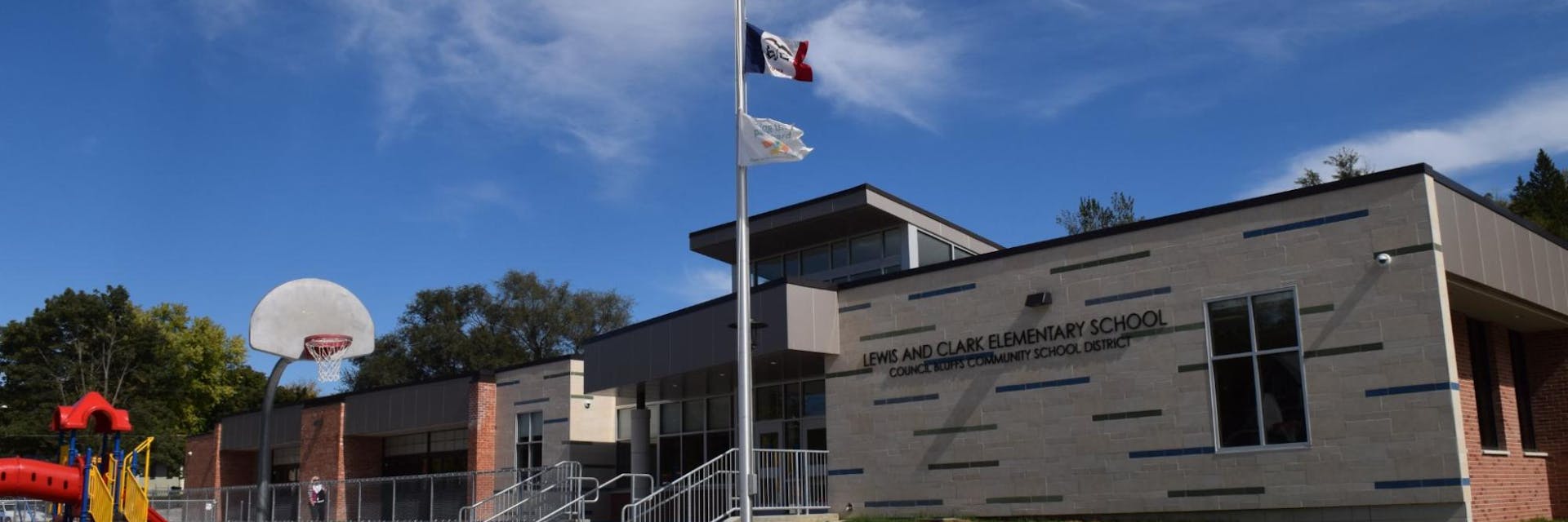 Exterior of elementary school in Council Bluffs Community School District.